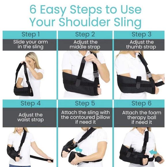 Vive Shoulder Abduction Sling w/ Pillow Immobilizer Left or Right Arm New - Picture 4 of 11